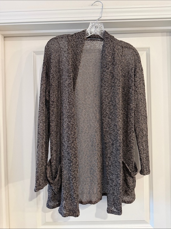 Olivia Moon Sweaters - Olivia Moon Open-Front Marled Gray Cardigan